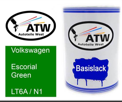 Volkswagen, Escorial Green, LT6A / N1: 500ml Lackdose, von ATW Autoteile West.
